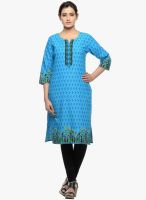 Jazzup Blue Printed Kurti