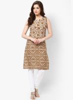 Karigari Brown Printed Kurta