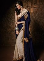 Khwaab Blue Embroidered Saree