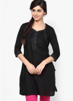 Kira Black Solid Kurtas