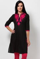 Kurti'S Black Embroidered Kurtis