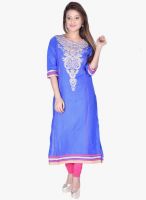 Kurti'S Blue Embroidered Kurtis