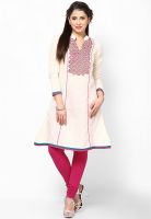 Kurti'S Cream Embroidered Kurtis