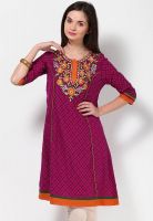 Kurti'S Fuchsia Embroidered Kurtis