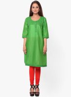 Kurti'S Green Printed Kurtis