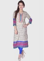 Kurti'S Off White Printed Kurtis