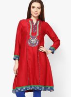 Kurti'S Red Embroidered Kurtis