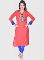 Kurti'S Red Solid Kurtis