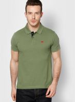 Levi's Green Solid Polo T-Shirts