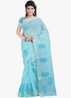 Lookslady Blue Embroidered Saree