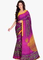 Lookslady Purple Printed Saree