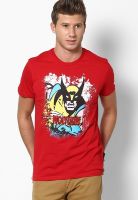 Marvel Red Printed Round Neck T-Shirts