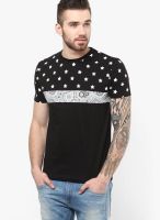 Monteil & Munero Black Printed Round Neck T-Shirts