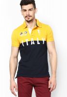 Monteil & Munero Yellow Printed Polo T-Shirts