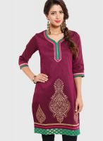 Mytri Maroon Embroidered Kurtas