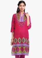 Mytri Pink Printed Kurta