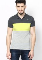 Nike Dark Grey Striped Polo T-Shirts