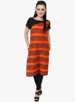 Pannkh Orange Printed Kurtis