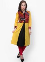 Pannkh Yellow Printed Kurtis