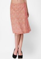 Pehraan Orange A-Line Skirt