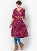 Pehraan Purple Printed Kurtis