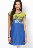 People Blue Printed Kurtas