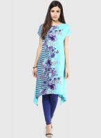 People Blue Solid Kurtas