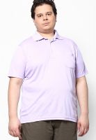 Pluss Lilac Solid Polo T-Shirts