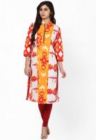 Prakhya Orange Printed Kurtas