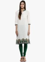 Prakhya White Printed Kurta