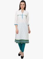 Prakhya White Printed Kurta