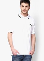 Puma White Solid Polo T-Shirt