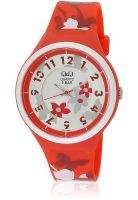 Q&Q GW77J006Y Red/Silver Analog Watch