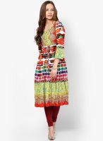 Rain & Rainbow Orange Printed Kurtas