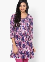 Rain & Rainbow Purple Cotton Kurti