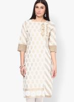 Rangmanch By Pantaloons Cotton Off White Kurta