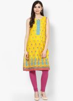 Rangmanch By Pantaloons Cotton Yellow Kurta