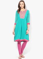 Rangmanch By Pantaloons Green Printed Kurtas