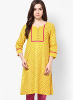 Rangmanch By Pantaloons Yellow Cotton Kurta