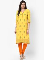 Rangriti Cotton Yellow Kurta