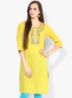 Rangriti Yellow Printed Kurta