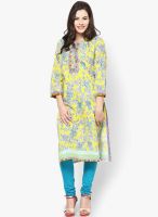 Rangriti Yellow Printed Kurtis