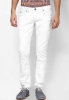 Rookies White Low Rise Slim Fit Jeans