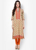 Shree Cream Printed Kurtis