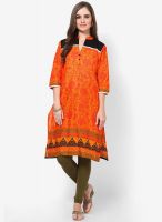 Shree Orange Printed Kurta