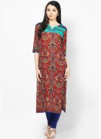 Shree Red Embroidered Kurta