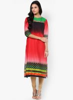 Shree Red Embroidered Kurtis