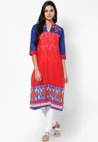 Shree Red Embroidered Kurtis