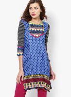 Span Blue Printed Kurtis