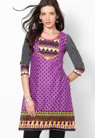 Span Purple Printed Kurtis